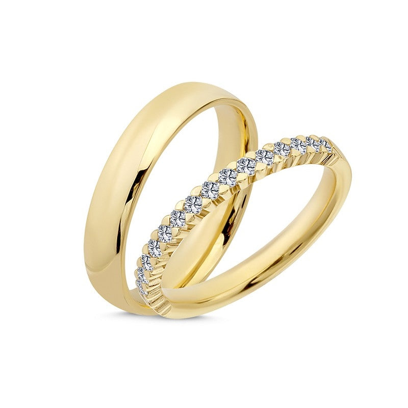 Eksklusive Nuran vielsesringe i 14 karat guld med 0,28 ct diamanter